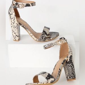 Snake block heels